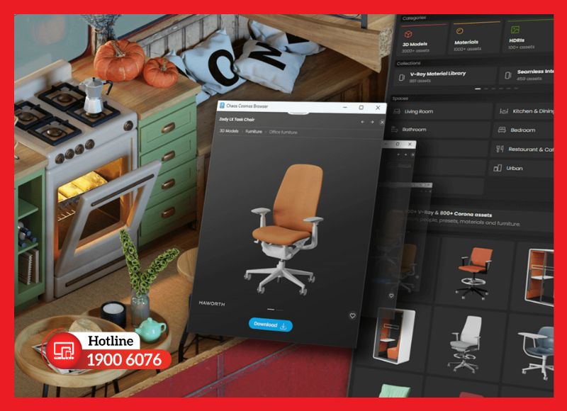Chaos Cosmos - thư viện smart asset 3D tích hợp trong V-Ray Solo