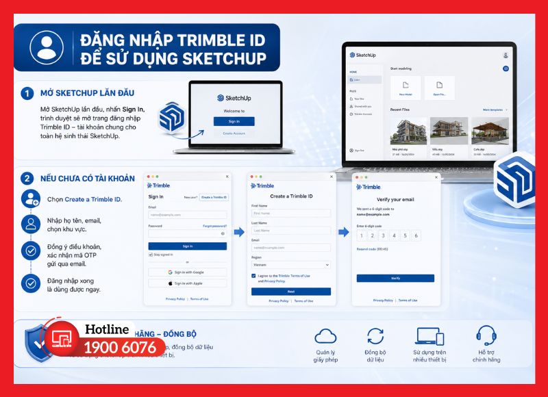Đăng nhập Trimble ID để sử dụng SketchUp