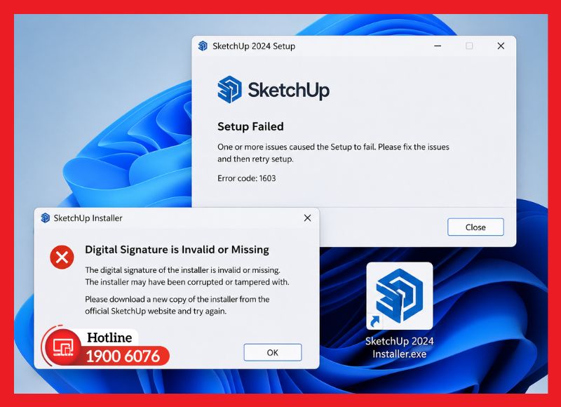 Lỗi cài đặt SketchUp và cách nhận biết