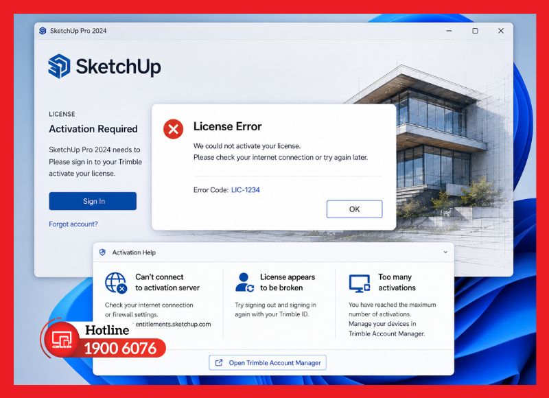 Xử lý lỗi kích hoạt license SketchUp