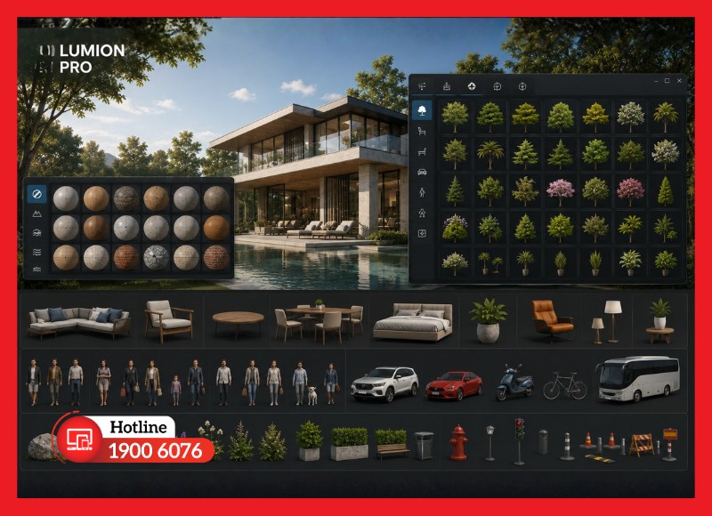 Thư viện vật liệu và đối tượng phong phú