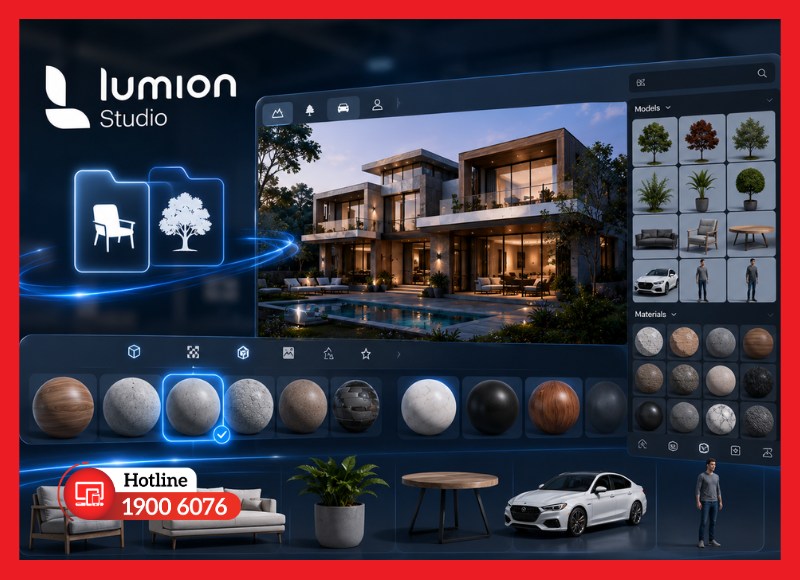 Thư viện vật liệu và mô hình phong phú