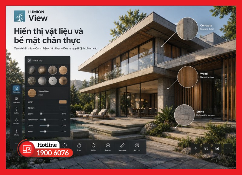Hiển thị vật liệu và bề mặt chân thực