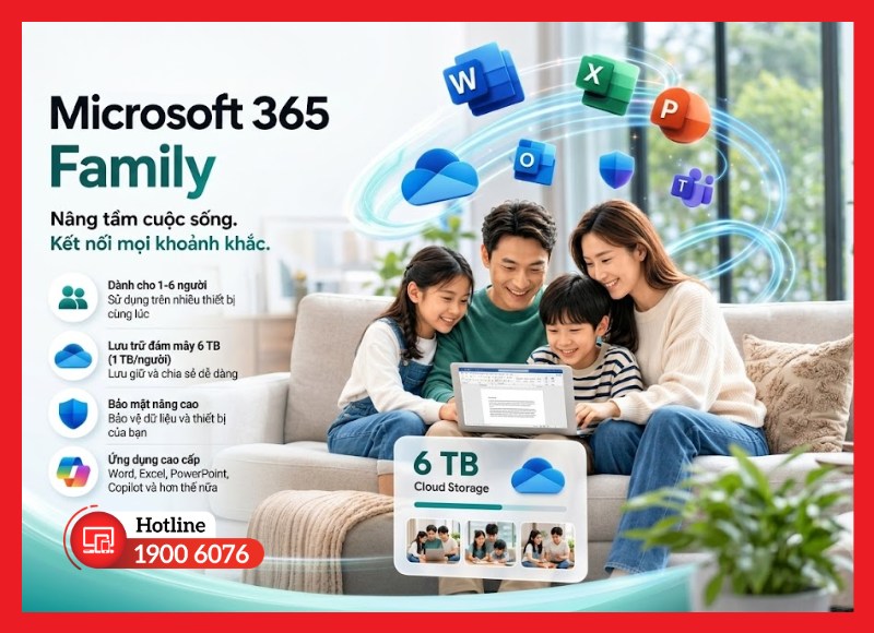 Giải pháp Microsoft 365 tối ưu cho gia đình và nhóm người dùng