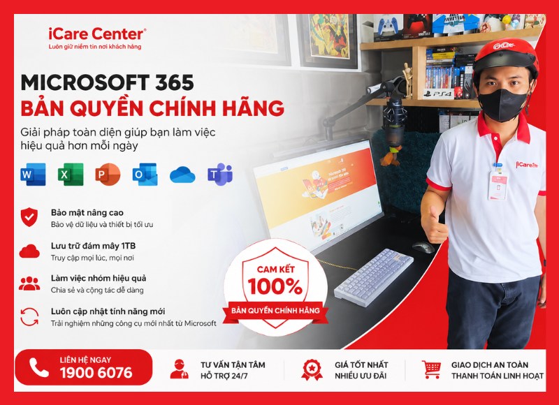 Ưu điểm khi mua bản quyền Microsoft 365 tại iCare Center
