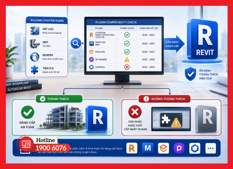 Kiểm tra tương thích plugin trước khi nâng cấp Revit