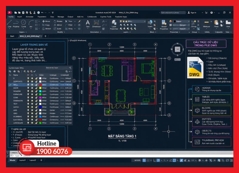 Cấu trúc dữ liệu và các layer trong một bản vẽ AutoCAD định dạng DWG