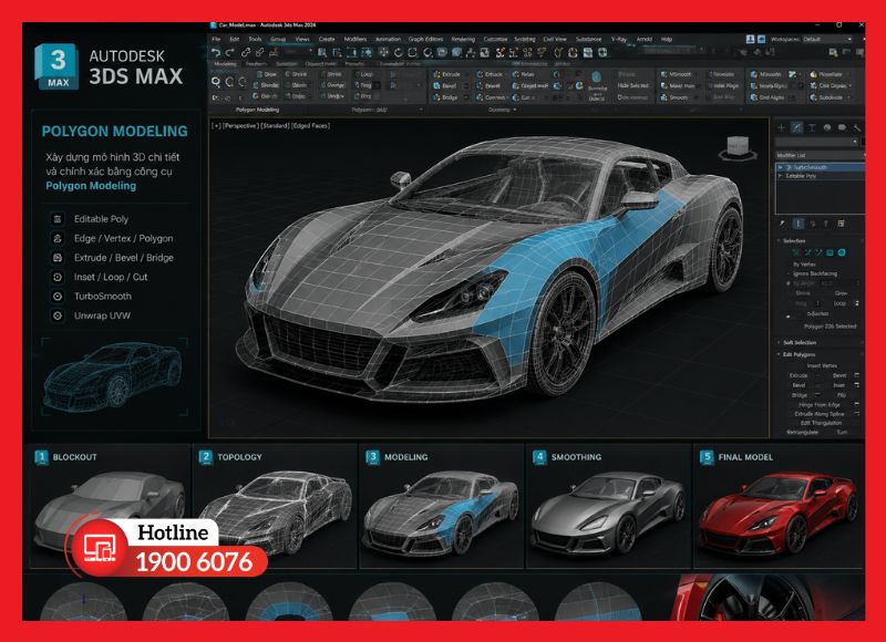 Dựng mô hình 3D bằng công cụ Polygon Modeling trong 3Ds Max
