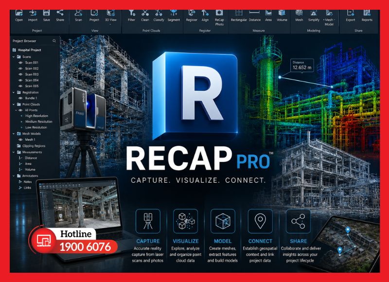 ReCap - phần mềm chụp thực địa và chuyển đổi dữ liệu laser scan sang mô hình BIM