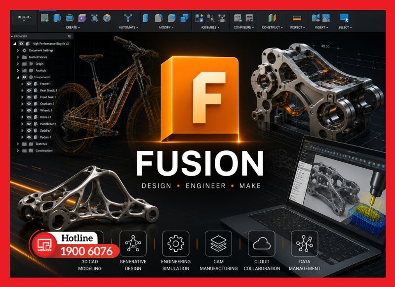 Fusion - nền tảng CAD/CAM/CAE tích hợp trên đám mây cho thiết kế và sản xuất