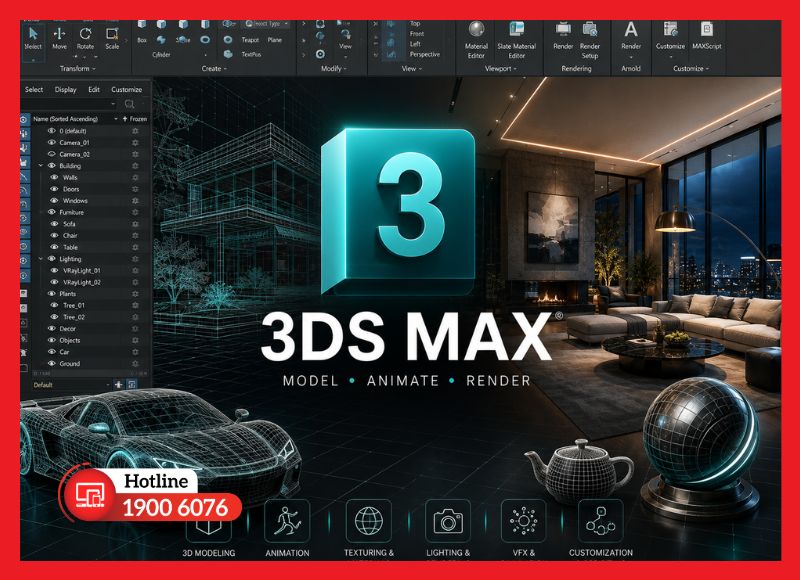 3ds Max - phần mềm đồ họa 3D cho kiến trúc, game và sản xuất nội dung số