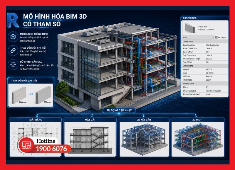 Mô hình hóa BIM 3D có tham số trong Revit