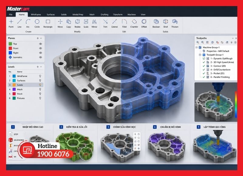 Thiết kế & Xử lý mô hình CAD 2D/3D linh hoạt