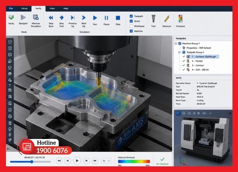 Mô phỏng và kiểm tra đường chạy dao (Verify & Machine Simulation)