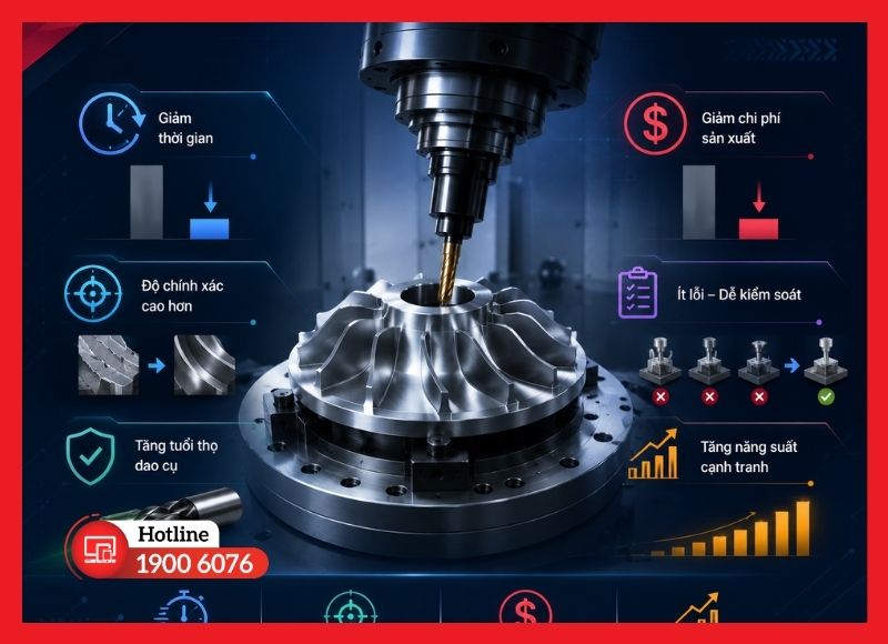 Lợi ích kinh tế khi ứng dụng Mastercam Multiaxis vào sản xuất