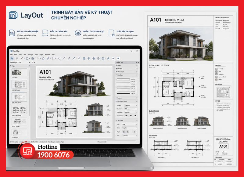 LayOut hỗ trợ trình bày bản vẽ kỹ thuật chuyên nghiệp