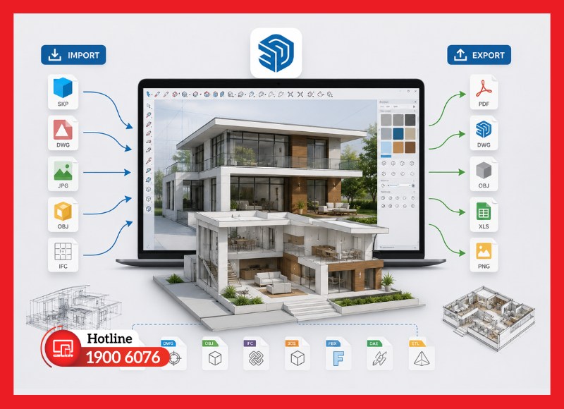Hỗ trợ import và export nhiều định dạng file