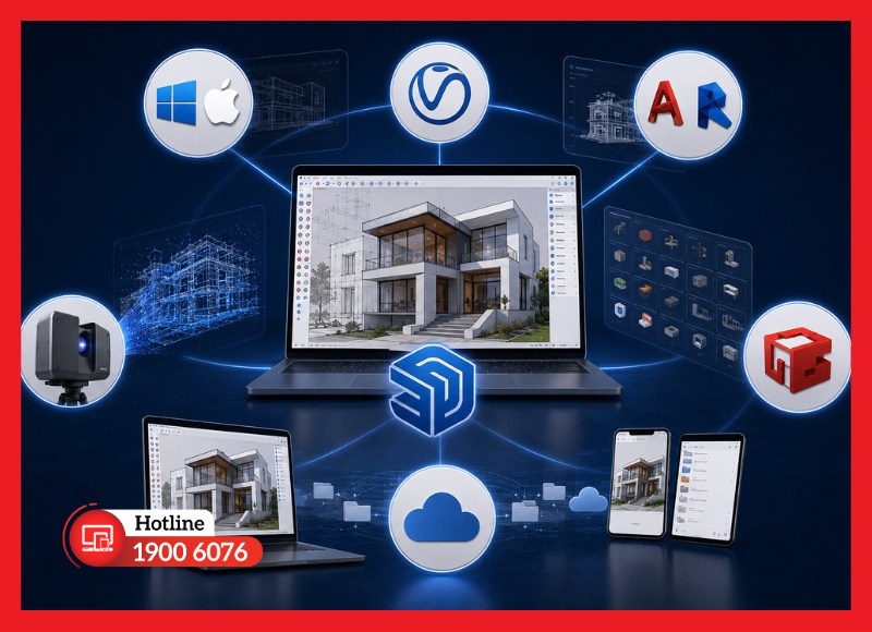 Khả năng tương thích mạnh mẽ giúp SketchUp Studio vận hành linh hoạt