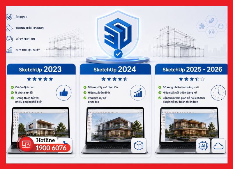 Đánh giá độ ổn định của các phiên bản SketchUp