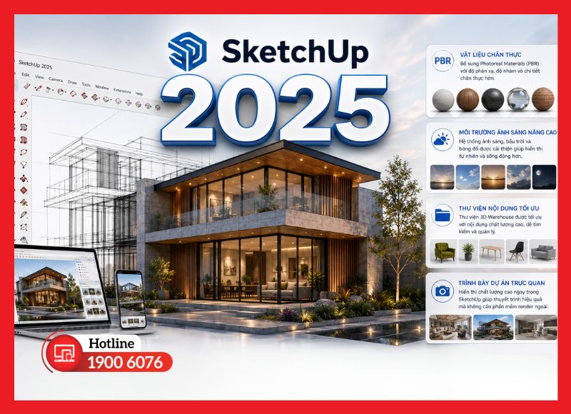 SketchUp 2025 nâng cấp hiển thị trực quan