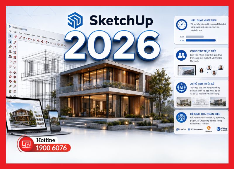 SketchUp 2026 tăng cường AI và cộng tác