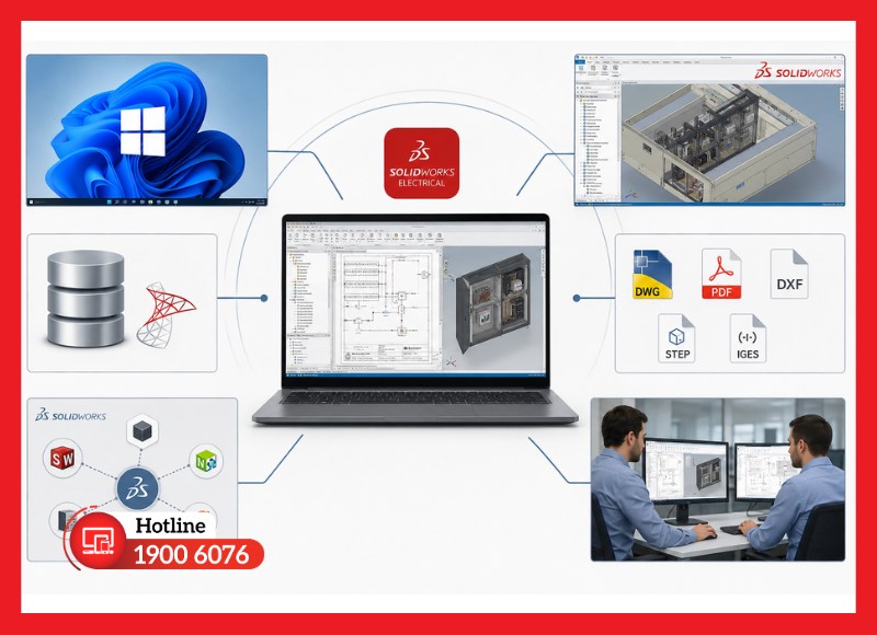 Nền tảng phần mềm SOLIDWORKS Electrical tương thích
