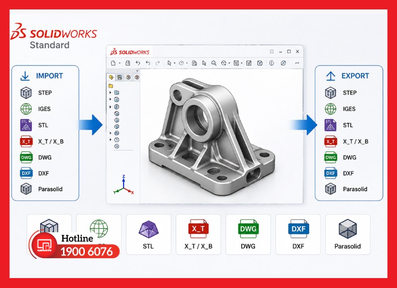 Import và export nhiều định dạng file kỹ thuật phổ biến