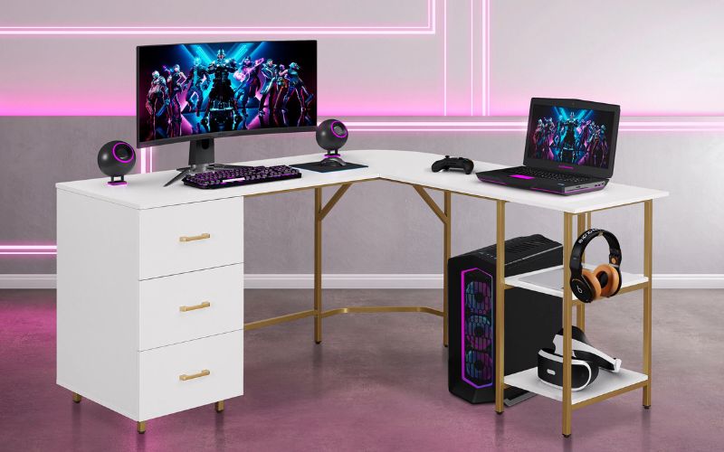 Lựa chọn kiểu dáng bàn theo nhu cầu và phong cách decor bàn máy tính gaming