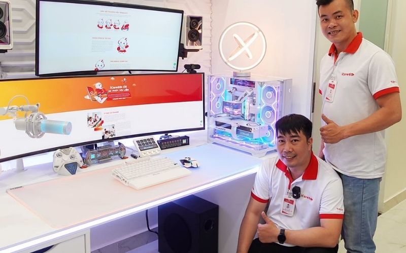 Case setup gaming tông trắng hơn 100 triệu, tối ưu không gian gọn thoáng