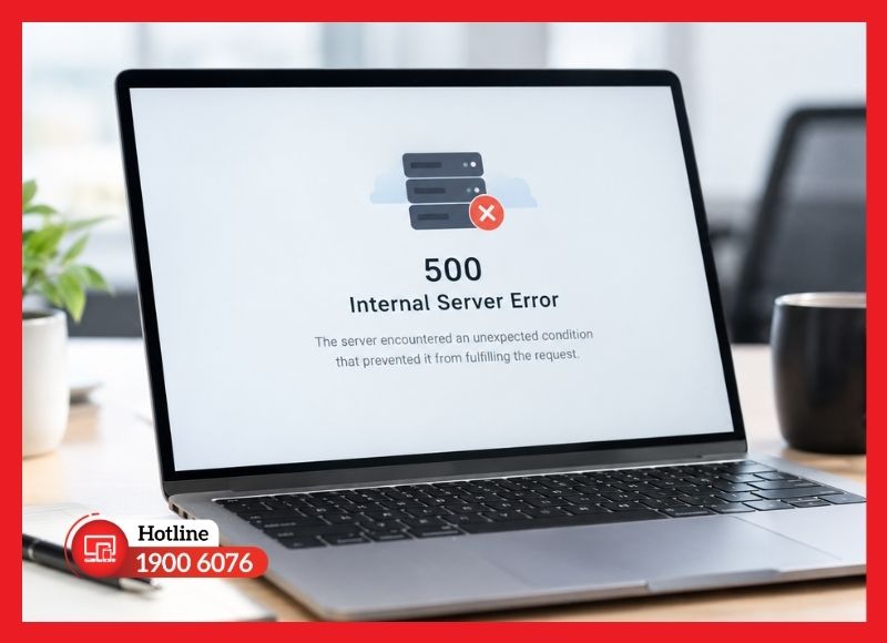 Lỗi server khiến website không thể phản hồi đúng yêu cầu truy cập