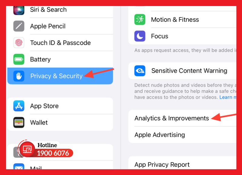 Kiểm tra pin iPad qua dữ liệu Analytics chi tiết