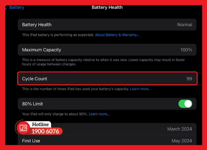 Tuổi thọ pin iPad phụ thuộc vào chu kỳ sạc và thói quen sử dụng