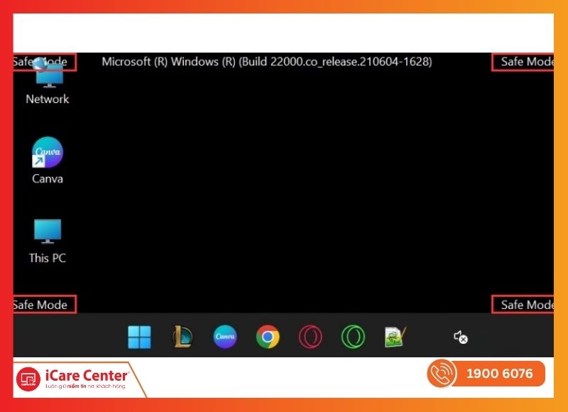 Màn hình Safe Mode Windows