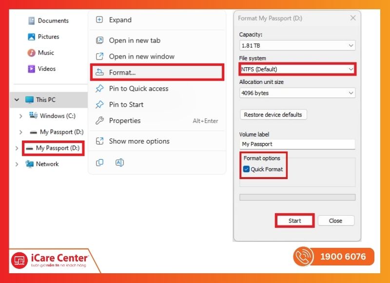 Định dạng ổ đĩa (Format) trong File Explorer giúp xóa dữ liệu ổ cứng nhanh chóng