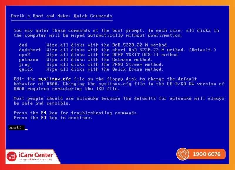 Tạo USB boot DBAN bằng Rufus để xóa sạch dữ liệu ổ cứng