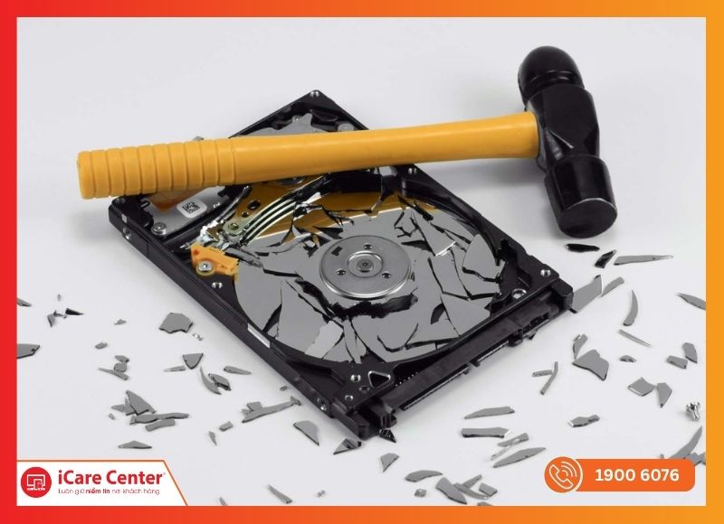 Khoan lỗ trực tiếp lên ổ cứng HDD để phá hủy vật lý đĩa từ