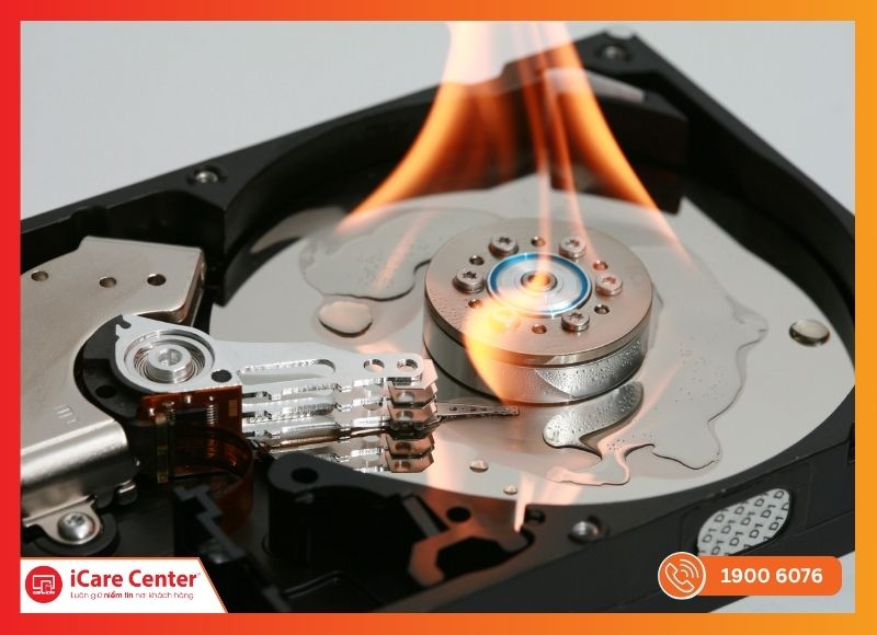 nhiệt độ cao do ổ cứng HDD hoạt động quá tải