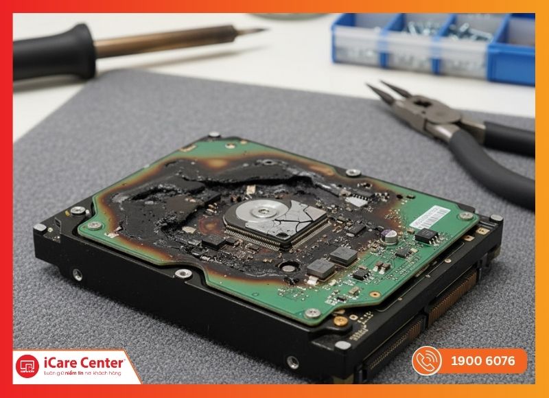 HDD cháy bo mạch sau khi bị sốc điện mạnh