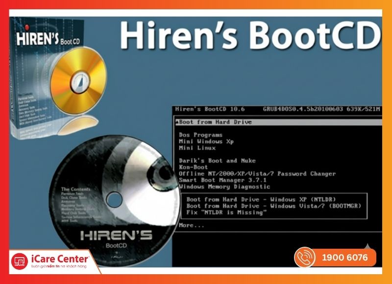 cứu dữ liệu HDD bằng tạo USB cứu hộ Hiren's BootCD từ file ISO