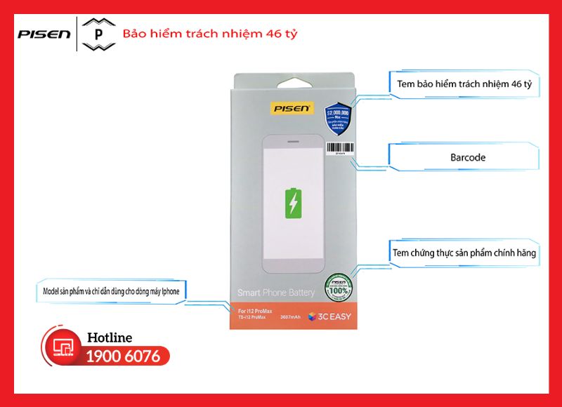 Kiểm tra hộp pin Pisen để nhận biết hàng chính hãng