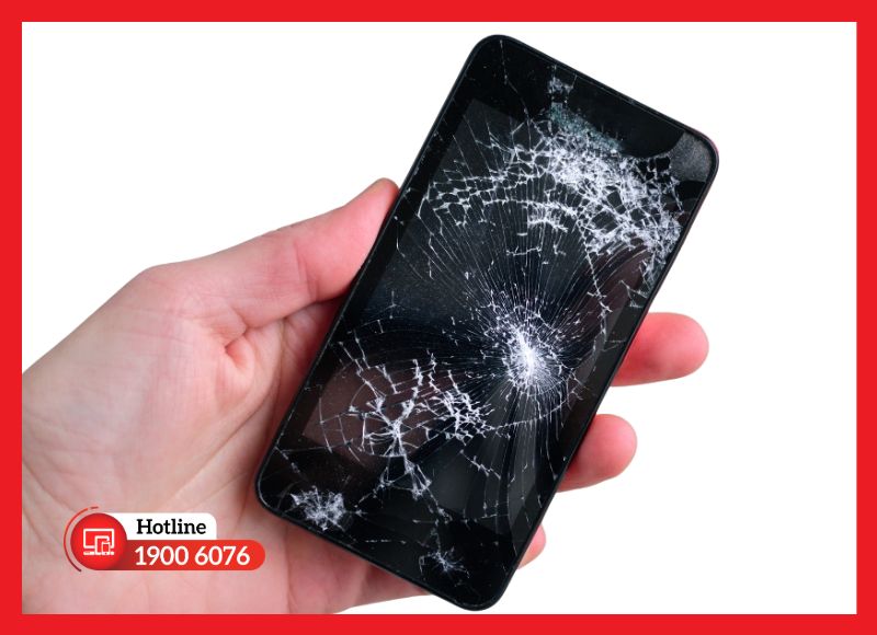 Vỡ màn hình trong do hư lớp hiển thị sau va đập