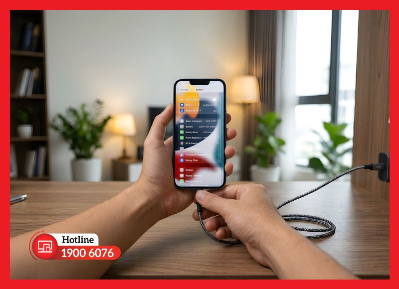 Kiểm tra cáp sạc và nguồn điện khi màn hình bị nhấp nháy