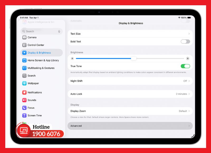 Điều chỉnh độ sáng và tự động khóa màn hình