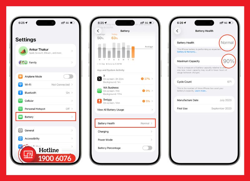 Kiểm tra tình trạng pin iPhone trong Cài đặt nhanh chóng