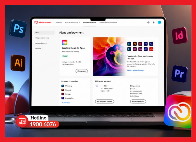 Kiểm tra trạng thái gói đăng ký Adobe tại account.adobe.com