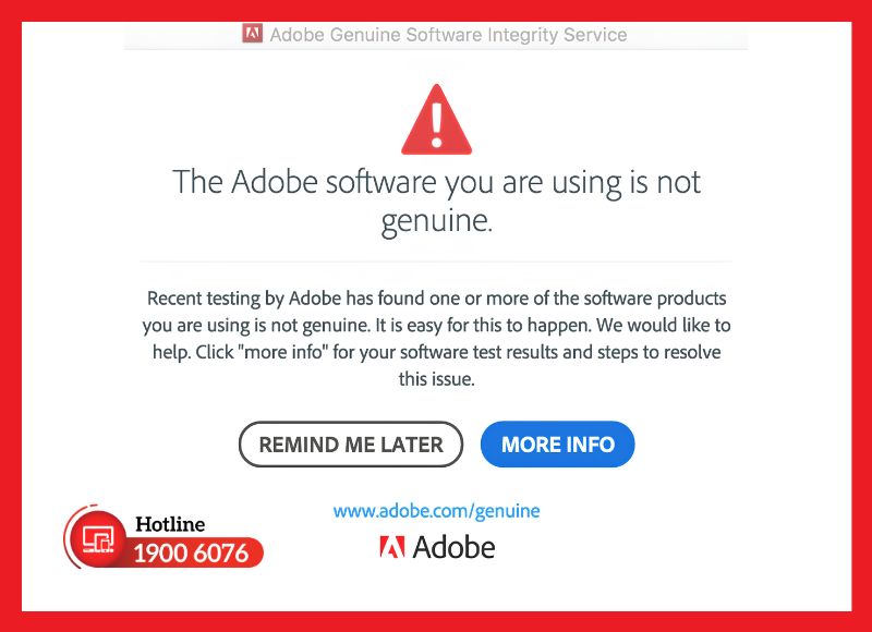 Adobe Genuine Software Integrity Service - dịch vụ kiểm tra bản quyền chạy nền của Adobe