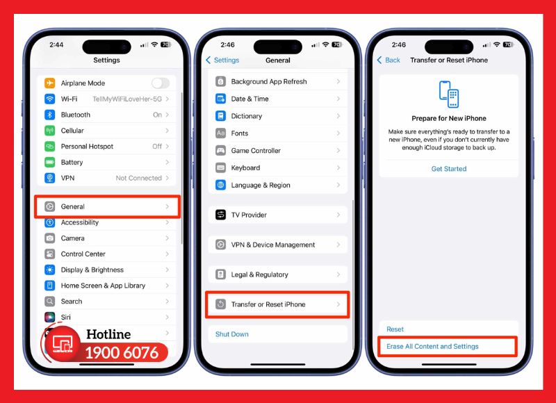 Khôi phục cài đặt gốc khi iPhone bị lỗi hiển thị bất thường