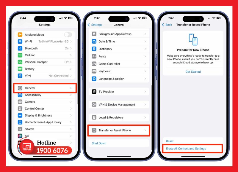 Reset iPhone để xử lý lỗi cảm ứng do phần mềm