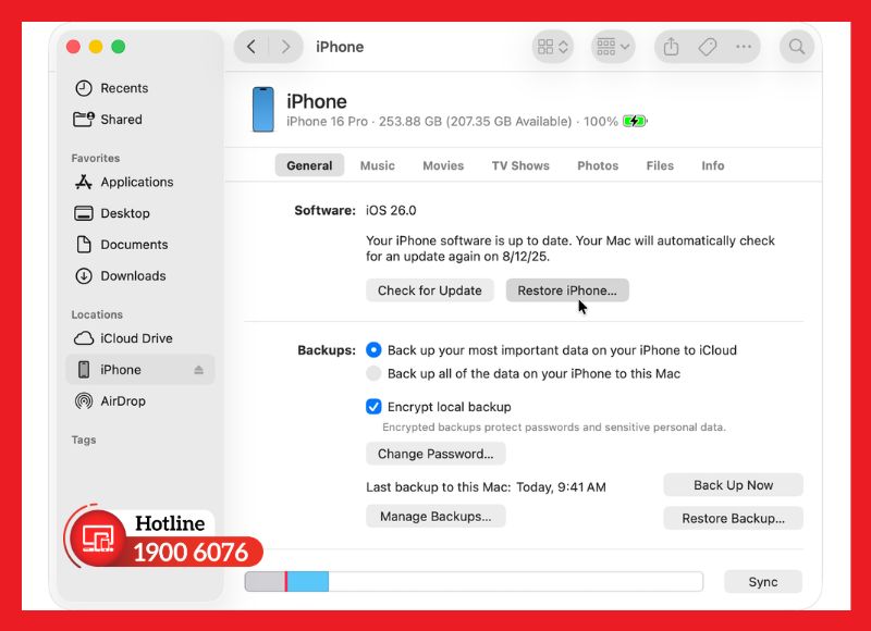 Restore iPhone bằng Recovery/DFU để sửa lỗi sâu