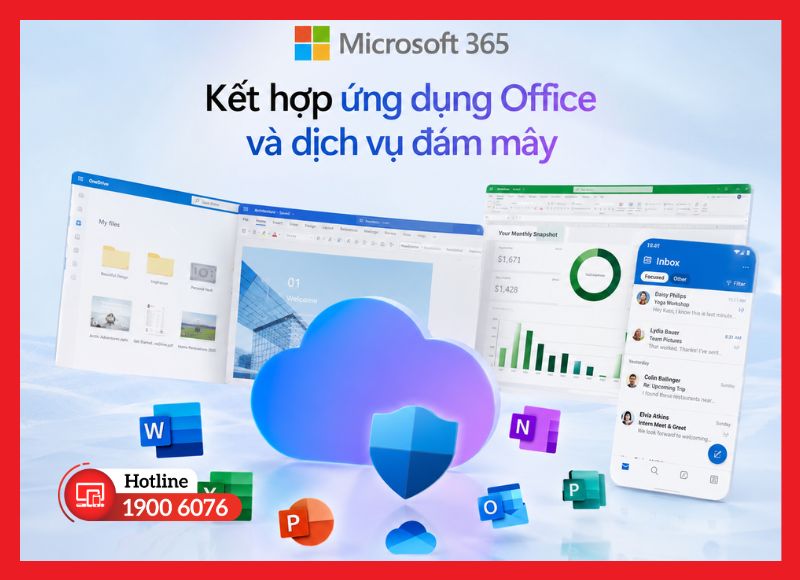 Microsoft 365 kết hợp ứng dụng Office và dịch vụ đám mây